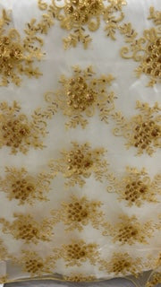 90" x 90" gold snowflake sequin overlay