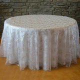 120" Round Sequins floral tablecloth - Wholesale Wedding Chair Covers l Wedding & Party Supplies