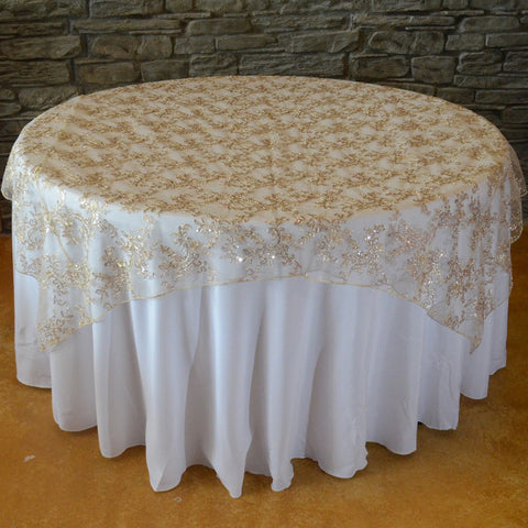 Sequins floral overlay - Wholesale Wedding Chair Covers l Wedding & Party Supplies