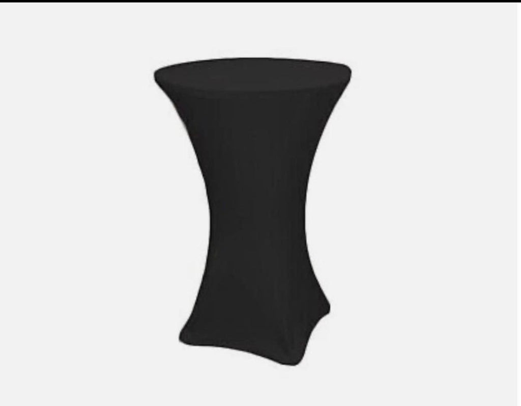 30" Black highboy cocktail stretch table cover