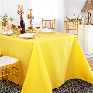 90 x 156 rectangular polyester tablecloth yellow