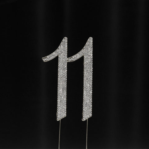 Diamante Rhinestone Cake Topper – Gold & Silver Single Numbers, 7cm & 12cm, Birthday/Anniversary, UK Made
