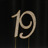 Gold Numbers Rhinestone Cake Toppers - Wholesale Wedding Chair Covers l Wedding & Party Supplies