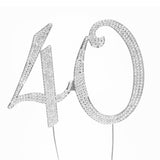 Silver Numbers Rhinestone Cake Toppers - Wholesale Wedding Chair Covers l Wedding & Party Supplies