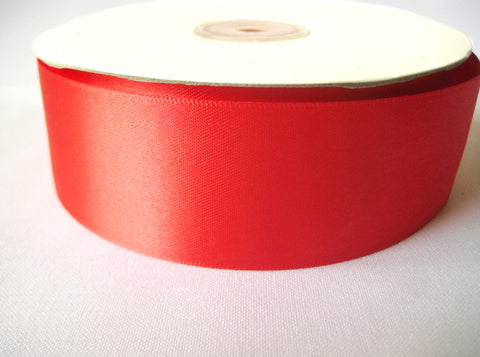 1-1/2 Scarlet Red Silk Satin Ribbon - Wm. Booth, Draper