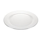 Pearl with silver trim 9" Disposable Plates 10 CT. - Wholesale Wedding Chair Covers l Wedding & Party Supplies