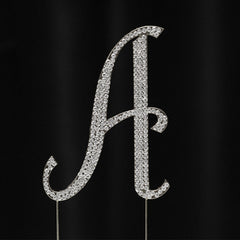 Silver Rhinestone Cake Toppers