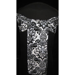 BLACK/WHITE Damask Sash (Pack of 10)
