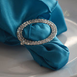 Double RhineStone Buckle Holder/ Napkin Silver - Wholesale Wedding Chair Covers l Wedding & Party Supplies
