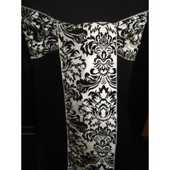 IVORY/BLACK Damask Sash (Pack of 10)