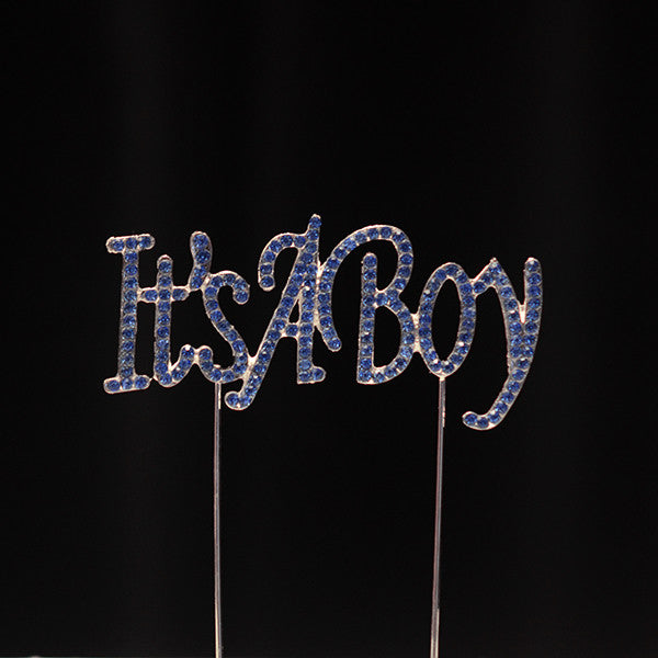 It's A Girl/Boy Rhinestone Cake Topper - Wholesale Wedding Chair Covers l Wedding & Party Supplies