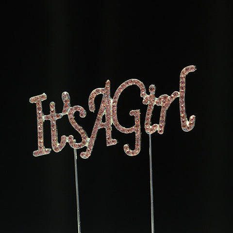 It's A Girl/Boy Rhinestone Cake Topper - Wholesale Wedding Chair Covers l Wedding & Party Supplies