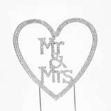 Mr & Mrs Heart Cake topper Gold - Wholesale Wedding Chair Covers l Wedding & Party Supplies