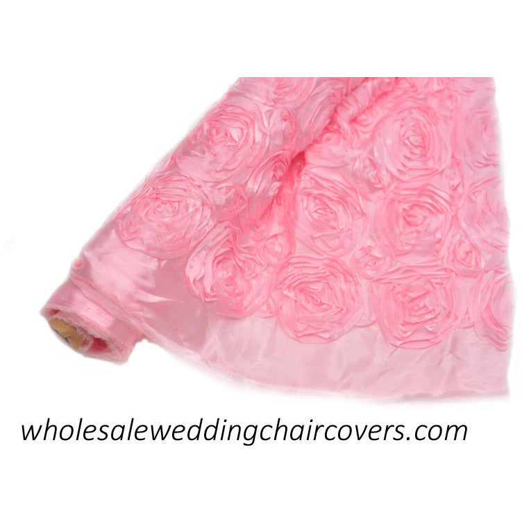 Ribbon rose fabric roll (10 yards) - Wholesale Wedding Chair Covers l Wedding & Party Supplies