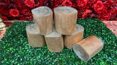 rose gold rhinestone mesh roll