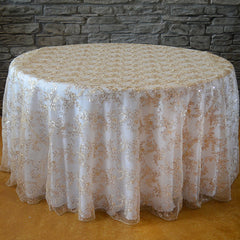120" Round Sequins floral tablecloth