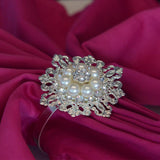 Seven Pearl Rhinestone Napkin Ring (12 Pack) - Wholesale Wedding Chair Covers l Wedding & Party Supplies