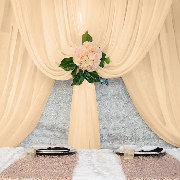 Sheer Draping Panel (Peach) - Wholesale Wedding Chair Covers l Wedding & Party Supplies