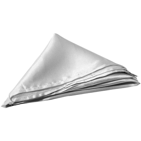 Your Chair Covers - 10 Pack 20 inch Satin Cloth Napkins Silver