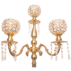 3 arm crystal candelabra